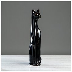 Копилка "Кот", глазурь, чёрная, 48 см 749038 Керамика ручной работы