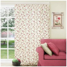 Штора с рисунком "Жасмин", P708-1810/1, 180х270 см, хлопок, коллекция "Жасмин", цвет мультиколор Altali