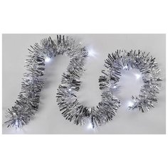 Гирлянда NEON-NIGHT Мишура, 304-011. 150 см, 10 ламп, серебристый/холодный белый/прозрачный провод