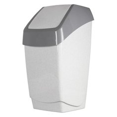 Ведро-контейнер 25 л, с крышкой (качающейся), для мусора, "Хапс", 55х30х28 см, серое, IDEA, М 2472