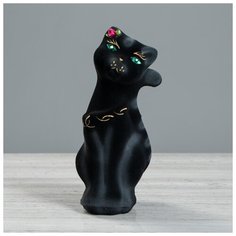 Копилка "Кот Том", флок, чёрный, 22 см 1093914 Керамика ручной работы