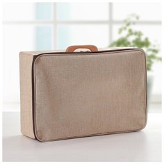 Короб для хранения на молнии 42х29х14 см"Рон" цвет бежевый 4442130 Сима ленд