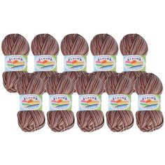 Пряжа Alpina Katrin, 100 % хлопок, 50 г, 140 м, 10 шт., №9022 серый-коричневый-бежевый