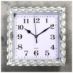 Часы настенные, серия: Классика, "Жаклин", цвет серебро 21х21 см 2457676 Сима ленд