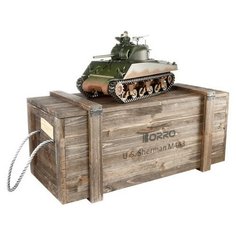 Радиоуправляемый танк Torro Sherman M4A3, 1/16 2.4G, ИК-пушка, деревянная коробка TR1112400762