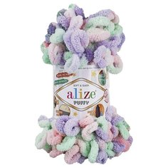Пряжа для вязания Alize Puffy Color, цвет 5938, 9м 100гр, 5 мотков