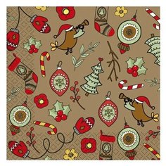 Салфетки бумажные Gratias Merry Christmas 3-слойные 33cm 20шт 4095142