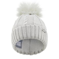 Шапка лыжная с косами детская серая FUR WOOL WEDZE Х Decathlon Пастельный Серый Единый