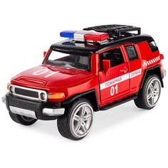 Машинка детская металлическая инерционная Serinity Toys, со светом и звуком, пожарная охрана