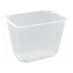 ЮПЛАСТ Одноразовый контейнер 2000 мл, комплект 100 шт., без крышки, 186х132 мм прозрачные, пп, юпласт, юупм3323