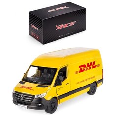 Детская инерционная металлическая машинка с открывающимися дверями, модель Mercedes-Benz Sprinter DHL Serinity Toys