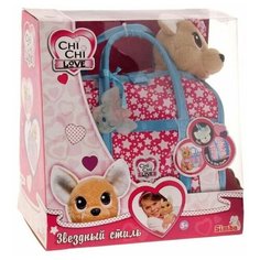 Плюшевая собачка Chi-Chi love Звездный стиль с сумочкой, Simba (мягкая игрушка, 20 см)