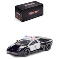 Детская инерционная металлическая машинка Serinity Toys с открывающимися дверями, модель Lamborghini полиция, черно-белый