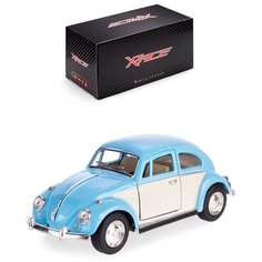 Детская инерционная металлическая машинка Serinity Toys с открывающимися дверями, модель 1967 Volkswagen Classical Beetle с бежевыми дверьми