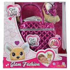 Плюшевая собачка Chi-Chi love Гламур с розовой сумочкой и бантом, Simba (мягкая игрушка, 20 см)