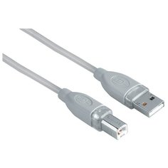 Кабель HAMA USB - USB-B, серый, 1.8 м