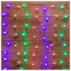 Гирлянда NEON-NIGHT Дождь, 144 LED, 150х150 см, шарики, 144 ламп, разноцветный/прозрачный провод