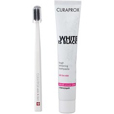 Зубная паста + щетка Curaprox White Is Black + ультрамягкая зубная щетка CS 5460