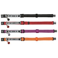 Ошейник для кошек TRIXIE с адресником и колокольчиком регулируемый нейлон