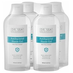 Dr. Sea / Антисептик гель для рук и предметов антибактериальный/Дезинфицирующий санитайзер с Алое вера 4 шт по 100 мл