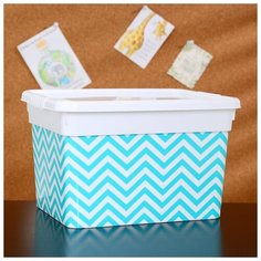 Контейнер для хранения 5 л, 24,6х19,6х15,4 см "Deco. Ёлочка", цвет белый 5354885 Fun Box