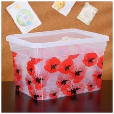 Контейнер для хранения 5 л, 24,6х19,6х15,4 см "Deco. Маки", цвет прозрачный 5354887 Fun Box