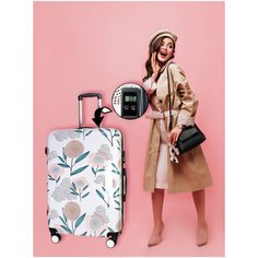 Чемодан c весами в ручке PROFFI TRAVEL PH10499 "PANORAMA", ABS-пластик +PC, ГРАФИЧЕСКАЯ ЭТНИКА, большой