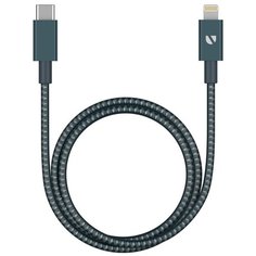 Дата-кабель Deppa USB-C - Lightning, MFI, алюминий/нейлон, 3A, 1.2м, графит 72320