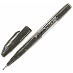 Ручка-кисть Pentel "Brush Sign Pen", линия письма 0,5-2 мм, черная (SES15C-A)