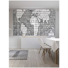 Классические шторы Ambesonne "Карта на стене", серия Oxford DeLux, 2 полотна 145x180 см Joy Arty