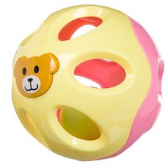 Погремушка BONDIBON Baby You Шар с медвежонком ВВ3123 розовый/желтый
