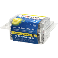 Батарейки КОМПЛЕКТ 24 шт., SONNEN Alkaline, АА(LR6, 15А), алкалиновые, пальчиковые, короб Sonnenschein