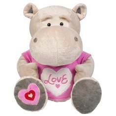 Мягкая игрушка Maxitoys Бегемот Боня в маечке с сердцем 30 см