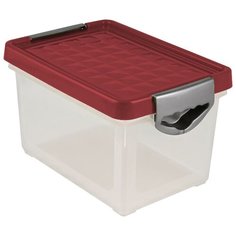 Ящик для хранения BranQ коллекция Systema, с ручками-защелками, пластиковый, Цвет: бордовый, малый, Размер: 273х184х162 мм