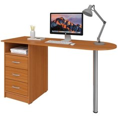 Письменный стол СитиМебель с 3 ящиками и хромированной ногой, ШхГ: 100х50 см, цвет: вишня оксфорд