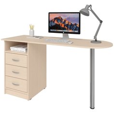 Письменный стол СитиМебель с 3 ящиками и хромированной ногой, ШхГ: 100х50 см, цвет: дуб молочный