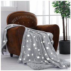 Плед светящийся в темноте Goodly Звездное небо, покрывало, размер 120 х 150 см