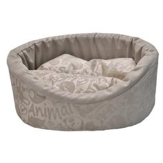 Лежак для собак и кошек Homepet Велюр малый 43х38х15 см бежевый