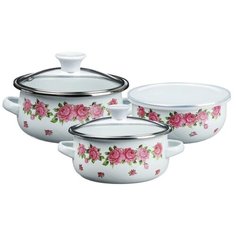 Набор посуды Hangzhou Роузи 6 пр. белый/розовый