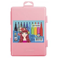 Стамм ФА528 Фломастеры в пенале розовом 10цв. Алиса