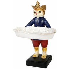 Статуэтка Феникс Present Кошка с подносом, 18 см красный/синий