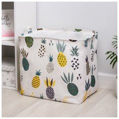 Корзина для белья с ручками "Ананас" 50х40 см 5469877 Сима ленд