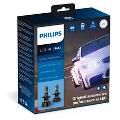 Лампа Philips Ultinon Pro9000 LED-HL H4 13.2V 18W 5800K (2 штуки) 11342U90CWX2
