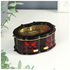 Шкатулка музыкальная "Овал с ящиками" 8х11,5 см 237742 Сима ленд