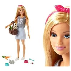 Кукла Barbie Блондинка и ее питомцы Mattel