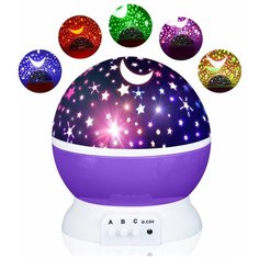 Проектор звездного неба Goodly Star Master вращающийся, светильник ночник, фиолетовый
