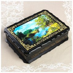 Шкатулка «Лесной берег», 17×23×6 см, лаковая миниатюра 3678043 Сима ленд