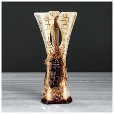 Ваза настольная "Хайтек", с замками, лепка, декор, 30 см 884427 Керамика ручной работы