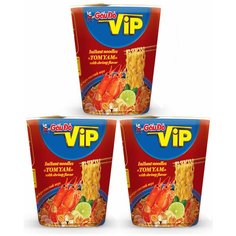 Лапша Том Ям со вкусом креветки острая в термостном стакане 3 штуки по 65 гр Sen Soy