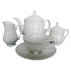 Чайный сервиз на 6 персон 15 предметов Cmielow "Рококо /Без декора" (220 мл) / 111623
